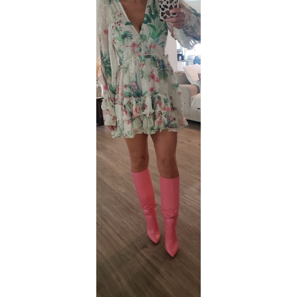 Paris Texas Croc Embossed Leather Boot in Flamingo Size 38.5 - Picture 10 of 16